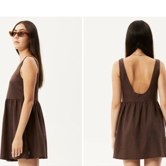 Afends JESSE Hemp Mini Dress (Coffee - XS) - Picture 1 of 8